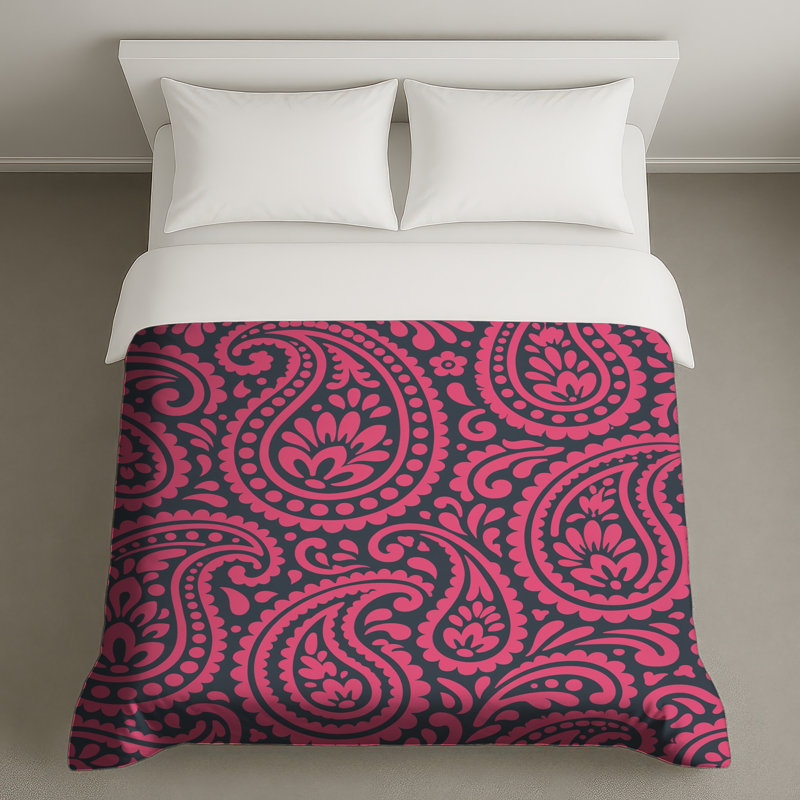 Housses de couette à motif cachemire rose, Twin