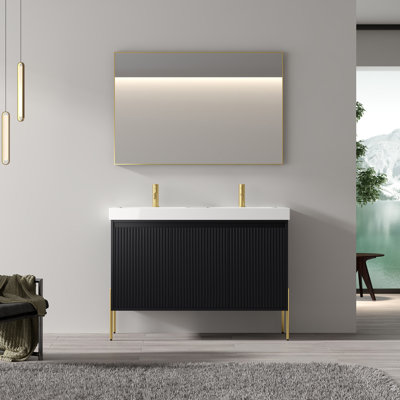 Raelee 48" Double Bathroom Vanity with Resin Top
