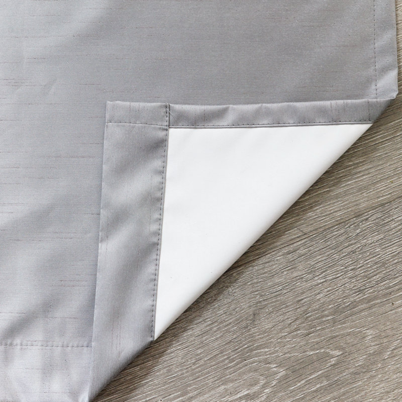 Panneau de rideau simple occultant et isolant synthétique de couleur unie Kensington, Gris, L 52 po x L 63 po