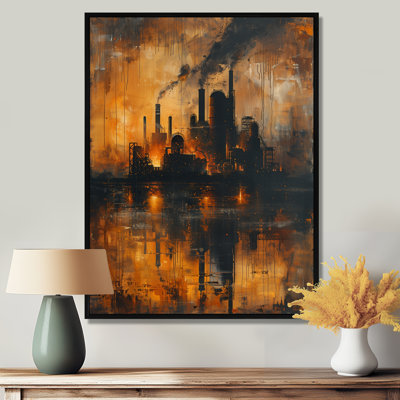 Yellow Black Manufacturing Factories Power - Factories Wall Decor
