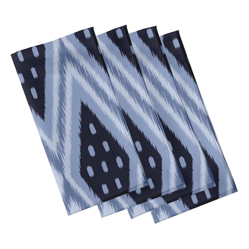Seaberg Polyester Ikat Square Napkin, Navy