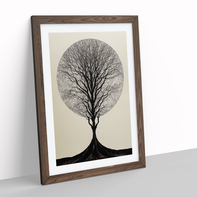 Antique Tree No.7 - Single Picture Frame Print, Walnut Framed, 46cm H x 34cm W x 2cm D