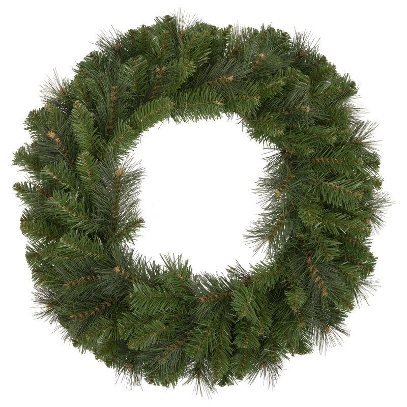 Couronne de Noël artificielle mixte en pin 24 pouces non éclairée