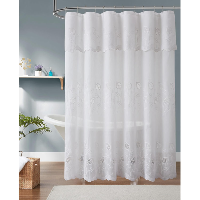 Rideau de douche Rotert, Blanc, H 84 po x l 72 po