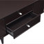  Table basse moderne moderne avec 4 tiroirs et rangement latéral caché, pieds en bois massif, brun