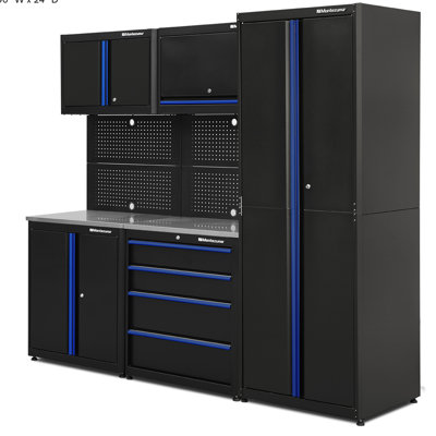 Ensemble de rangement pour poste de travail et outils en acier 7 pièces