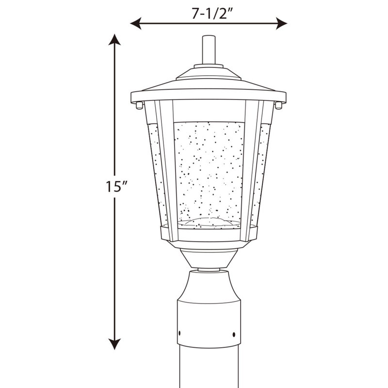 Meador Seeded Lantern Head, Black