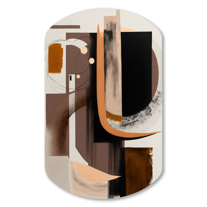 Modern Watercolor Art - Transitional Asymmetrical Metal Wall Art for Living Room, Modern Cylinder Metal Art Print