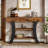 41" Console Table With Storage Shelves And Curved Frame
