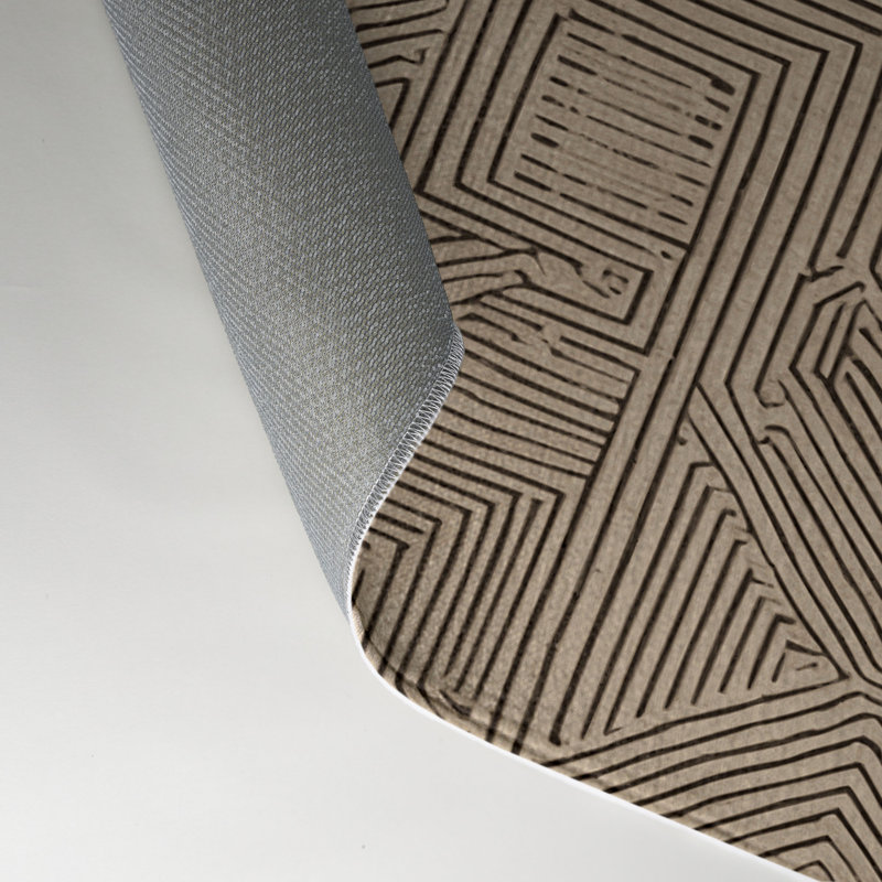 Tapis turc intérieur et extérieur gris, Rond 5 pi