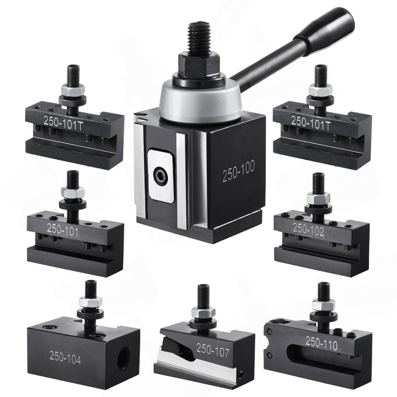 Ensemble de poteaux pour outils à changement rapide 8 pièces pour porte-outils pour mini tour de 6 à 12 po