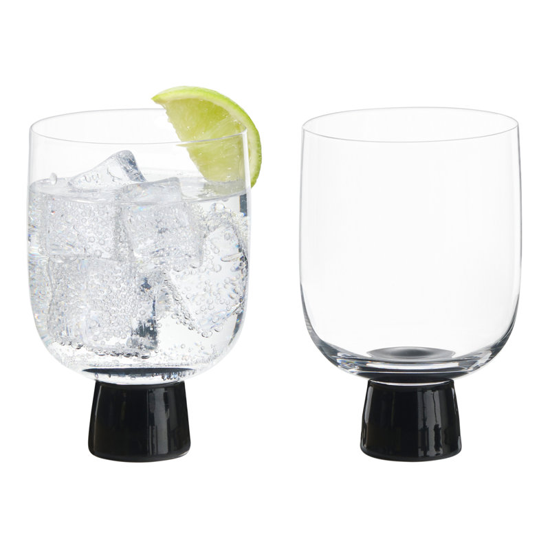 Peri 10,25 oz Ensemble de verres en verre, Noir