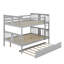Lit superposé double au-dessus de double avec lit gigogne simple et échelle-284606374