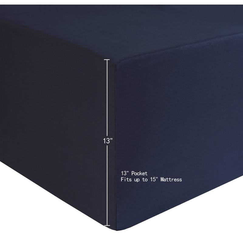 Videri Home Super Soft Sheet Set, Navy, King Sheet Set + Fitted Sheet + 2 Pillowcases