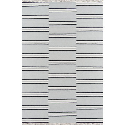 Thompson Wool Geometric Area Rug in Gray
