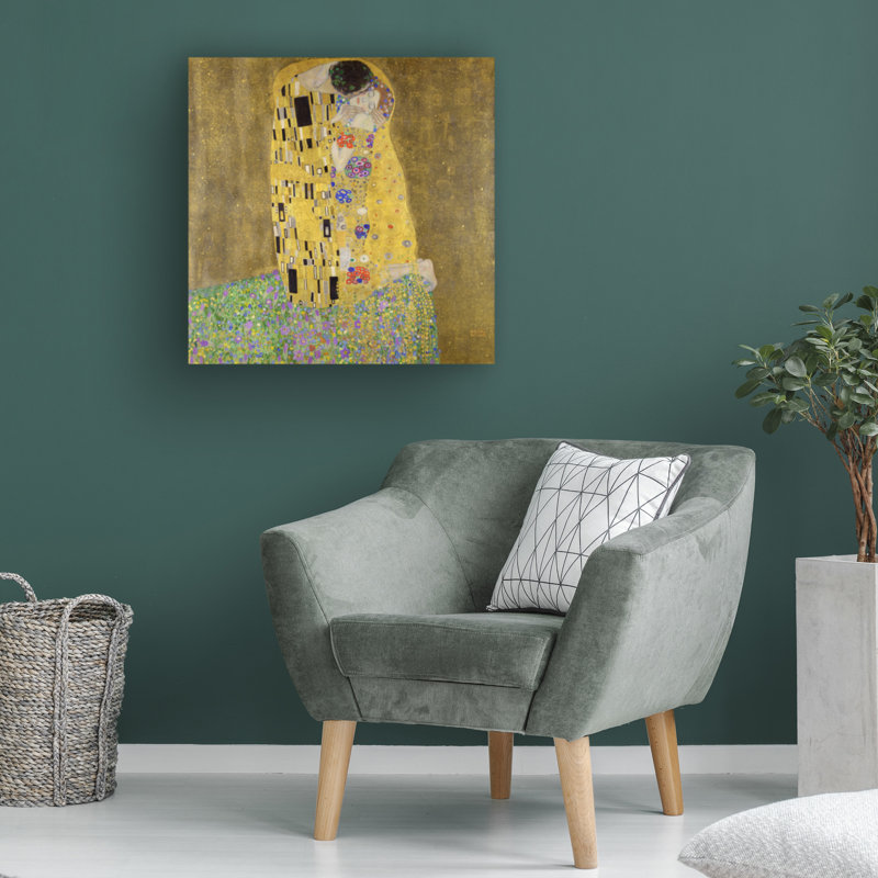 Impression sur toile, "The Kiss 1907A 1908", H 18 po x l 18 po x P 2 po