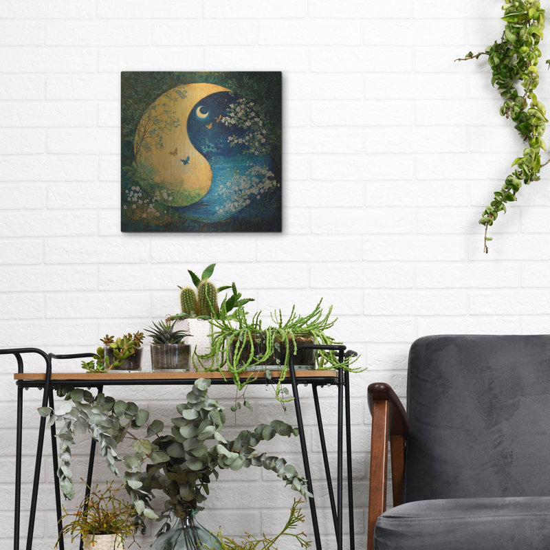  «Yin-yang» par Rich Monet, art mural en métal, 12 po x 12 po, H 12 po x l 12 po