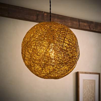 Morlon 29 cm H Round Bamboo Pendant Shade ( Screw On )