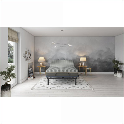 Mattresses 14\" California King Copper-Infused Memory Foam Hybrid with Supportive Coil System | Foam+Spring | Black+ Gray