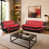 Similicuir noir et rouge