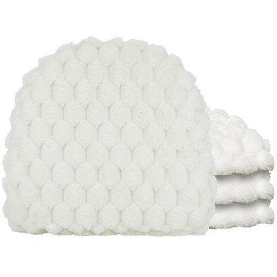 Klear Vu The Gripper Non Slip Chair Cushions, Soft & Comfortable Seat Pads, for Kitchen, Dining or Office, Podcast White, Set of 4