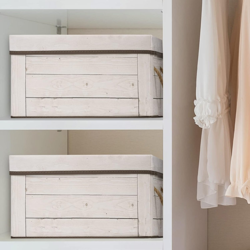 Boîte à souvenirs pour souvenirs, boîte de rangement décorative avec couvercles et poignées - L 15,7 x l 11,8 x H 7,9 pouces (non faite de bois)