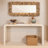 Reclaimed Wood and Mother of Pearl Waterfall Console Table-1521187518