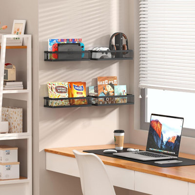 Hanging Storage Baskets Organizer Wall Mount, Metal Wire Storage Bin Rack
