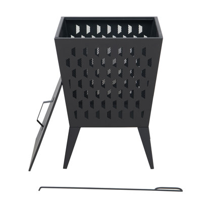 SUNJOY Steel Outdoor Garden Fire Pit with Fire Poker