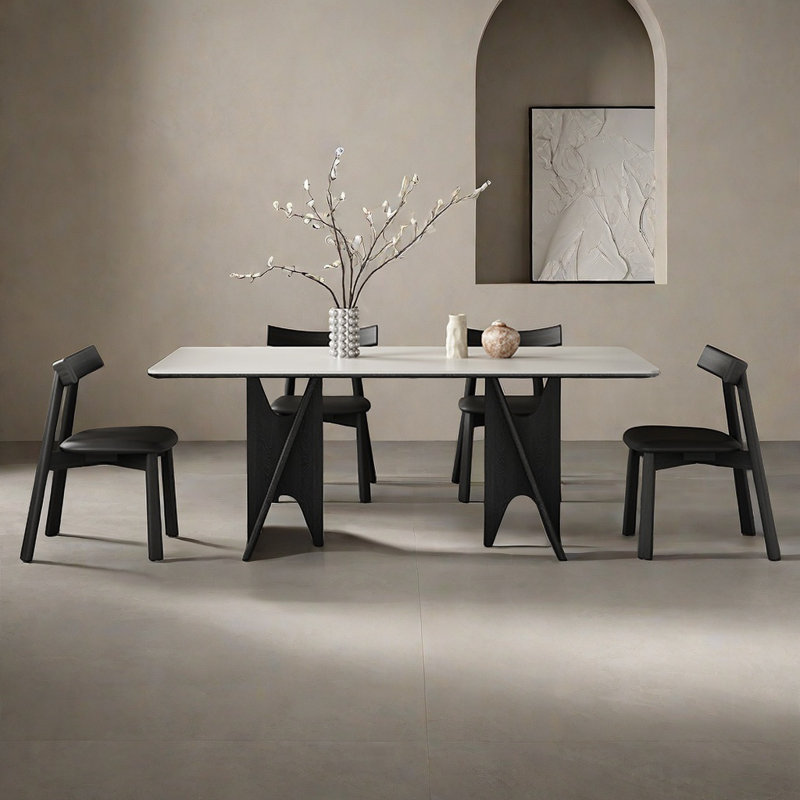 Table et chaise de salle à manger légère et créative, H 29,5 po x L 59 po x l 31,4 po