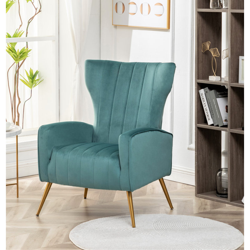 Ceijay Velvet Armchair, Teal Velvet