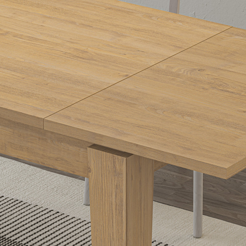 Tolmen Rectangular Extendable Dining Table - 120 to 170 cm, 75cm H x 190cm L x 80cm D, Oak
