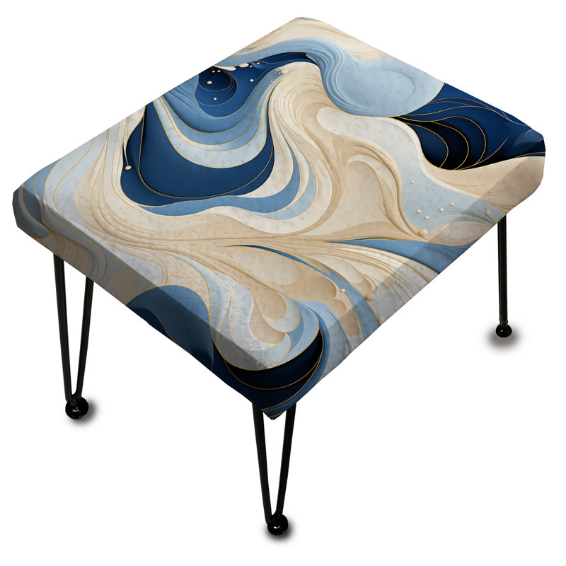 Coastal Minimalisme - Motif bohème rectangulaire - Repose-pieds rectangulaire abstrait