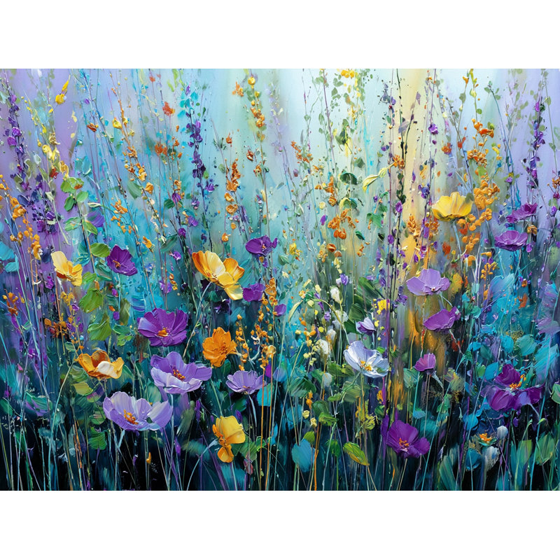 «Vibrant Meadow Rise», art mural sur toile tendue, H 30 po x l 40 po x P 1,5 po