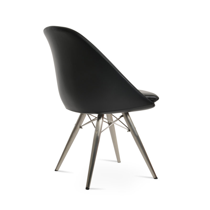 Chaise d'appoint Avanos, Noir, Acier inoxydable
