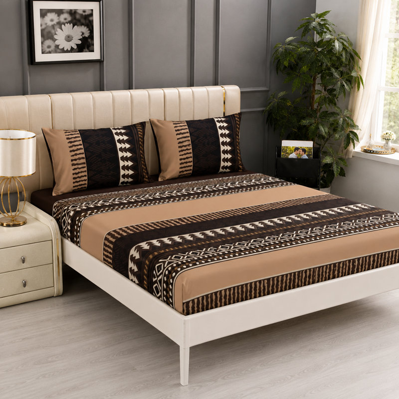 Trendy Complete Bedding Set 4 Piece Duvet Cover Fitted Sheet with Matching Pillow Cases 100% Microfibre Material