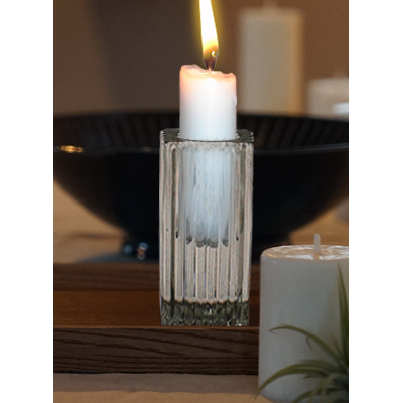 3'' H Glass Tabletop Candlestick