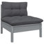  Ensemble de salon de jardin en bois de pin massif gris, tissu (100% polyester)-406857751-406857768