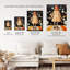Wall Art Print Surreal Skater Girl in Retro Skate Park Orange Oil Painting Poster