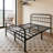 14"h Metal Platform Queen Bed Frame With Industrial Style Headboard & Footboard-297988834
