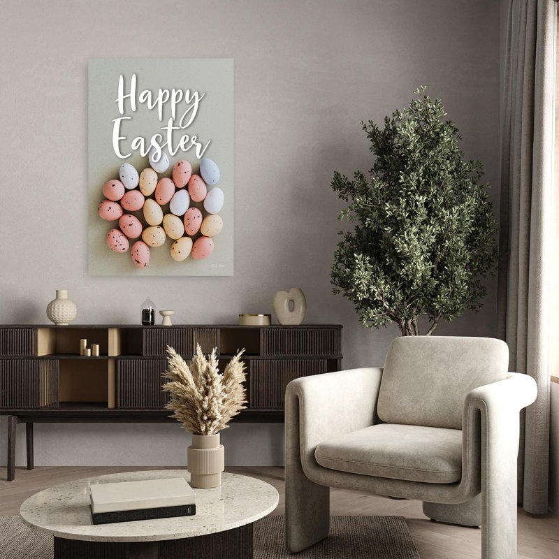 Joyeuses Pâques, œufs, art printanier contemporain, H 36 po x l 24 po
