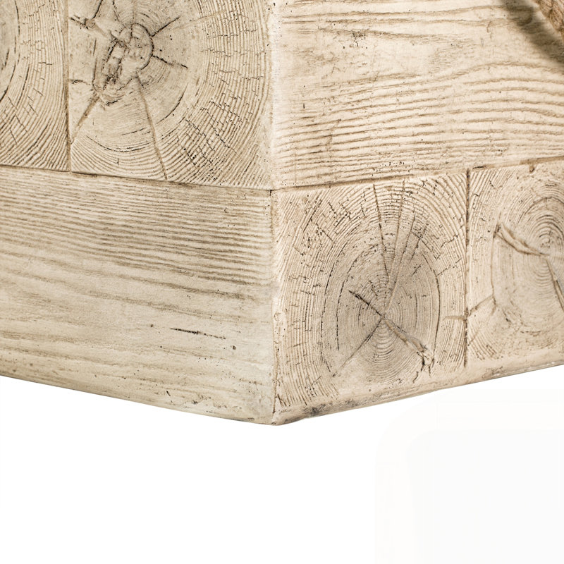 Outdoor Square MGO Side Table with Simulated Braided Cord