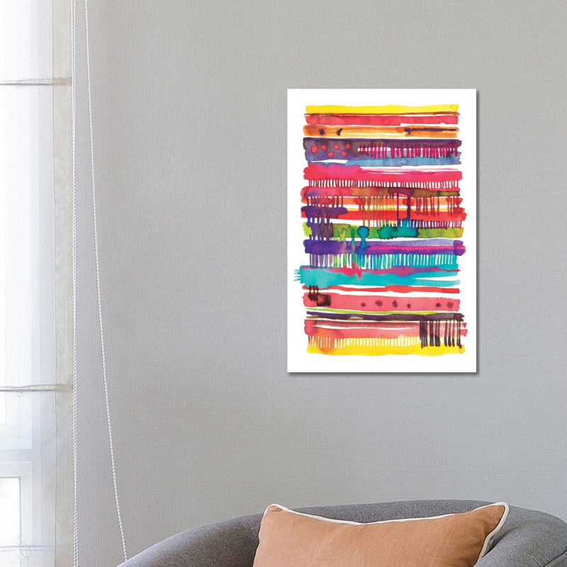 Irregular Watercolour Lines Vainica by Ninola Design - No Frame Print on Canvas