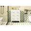 Meuble-lavabo blanc rétro 24 po avec lavabo en céramique, 3 tiroirs, structure en bois massif - Protection contre les débordements-130058139