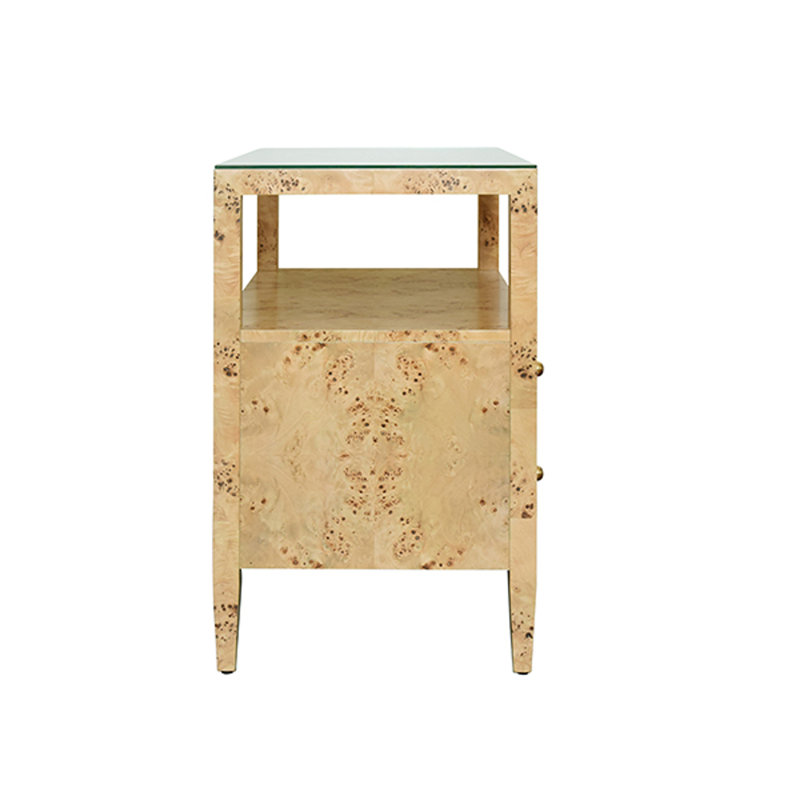 Douglas Glass End Table, Brown
