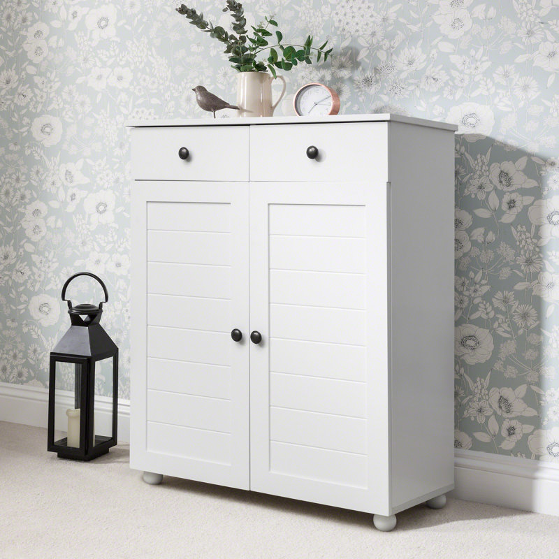 Abdalrahman 12 Pair Shoe Storage Cabinet, Snow White