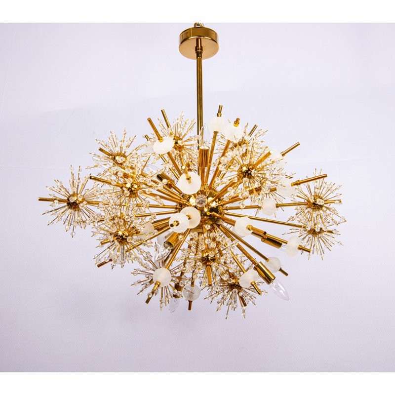 18 - Light Sputnik Sphere Metropolitan Chandelier, Smoke, Polished Nickel, 35“ Width x 23” Depth x 23" Height