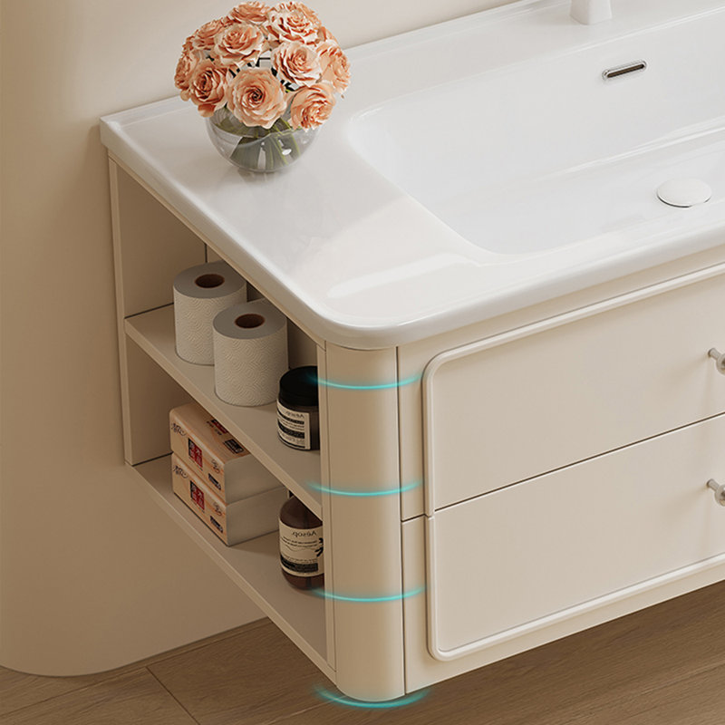 Armoire de salle de bain française de style crème minimaliste