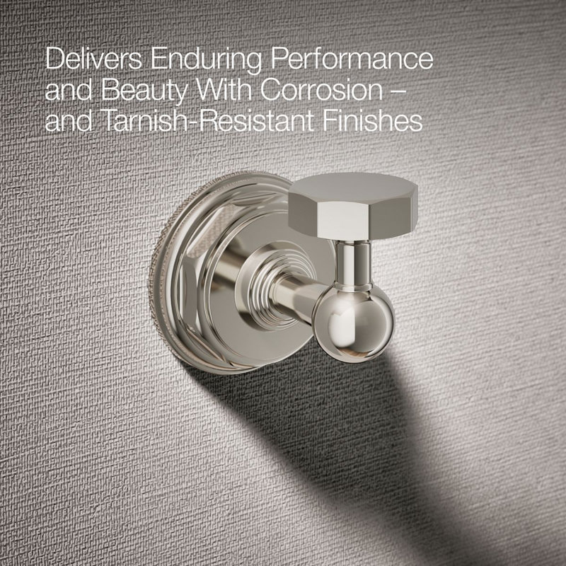 Pinstripe® Wall Mounted Robe Hook, Vibrant Polished Nickel