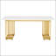 Bureau de direction moderne de 70,9 po avec pieds en métal doré, spacieux et durable pour le bureau à domicile ou la salle de réunion